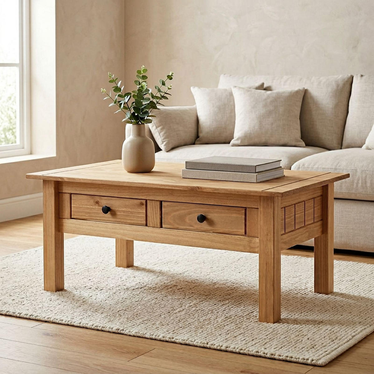 COUCHTISCH CANCUN - Kieferfarben, Holz (60/100/44cm) - IDIMEX