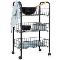 AUFBEWAHRUNGSWAGEN Florenz Black Schwarz 25/38/63 cm - Schwarz, Metall (38/63/25cm) - Wenko