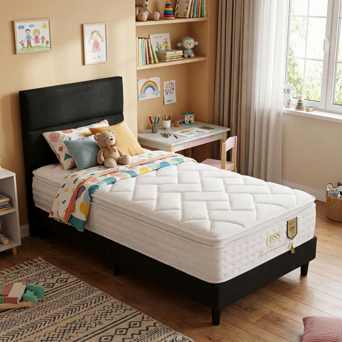 TASCHENFEDERKERNMATRATZE Sydney Matratze 160x200 cm, Höhe ca.: 30 cm, H2 + H3 = mittel + fest, 7-Zonen - Weiß, Textil (160/200cm) - Gowoll