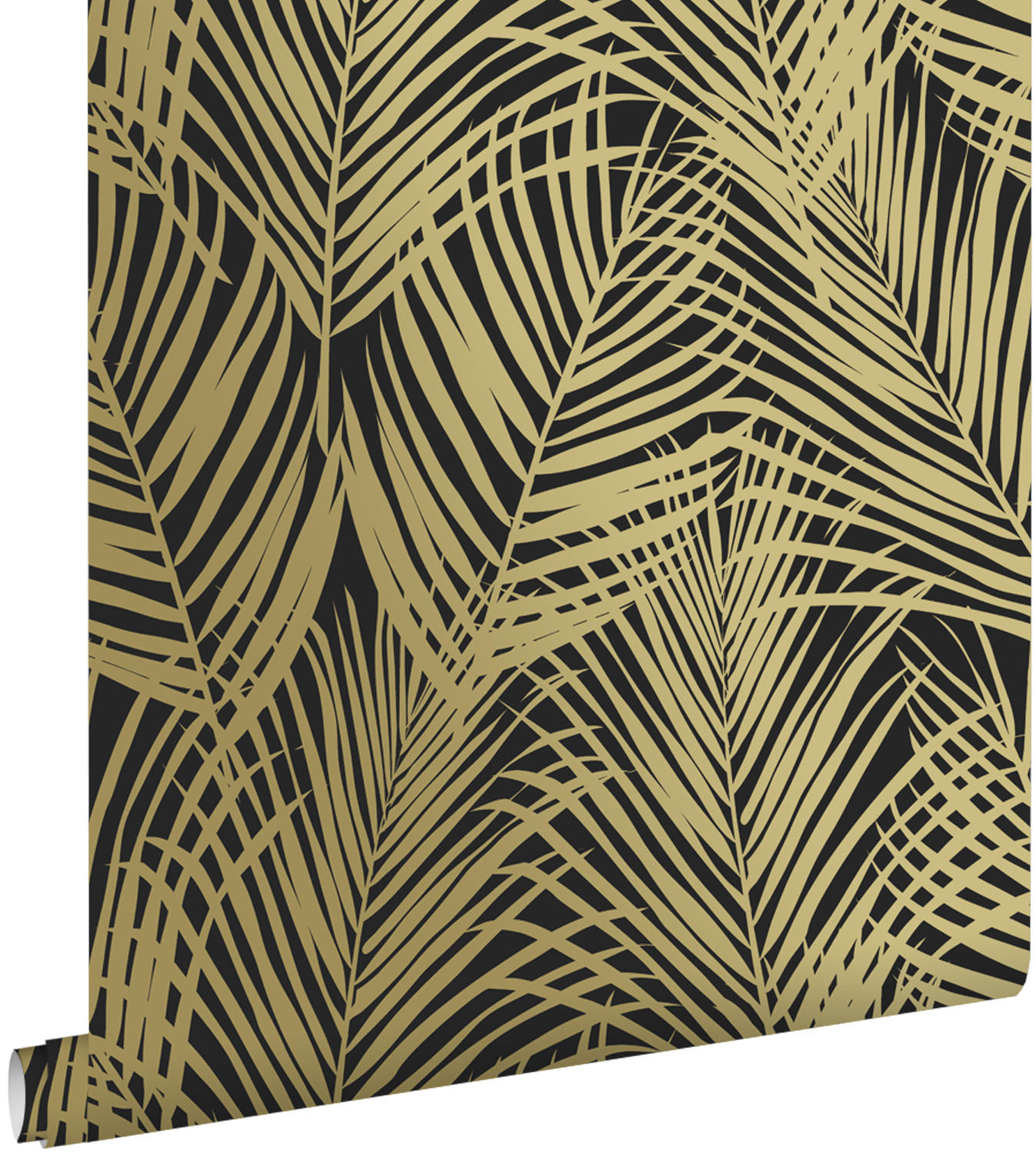 TAPETE Palmenblätter 53 cm x 10.05 m - Schwarz, Papier (53/1000cm) - ESTAhome