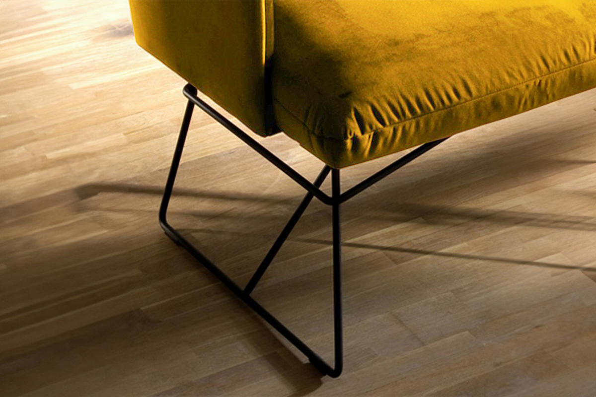 ESSZIMMERBANK CHARME Gelb Velvet - Gelb, Textil (206/85/68cm) - KAWOLA