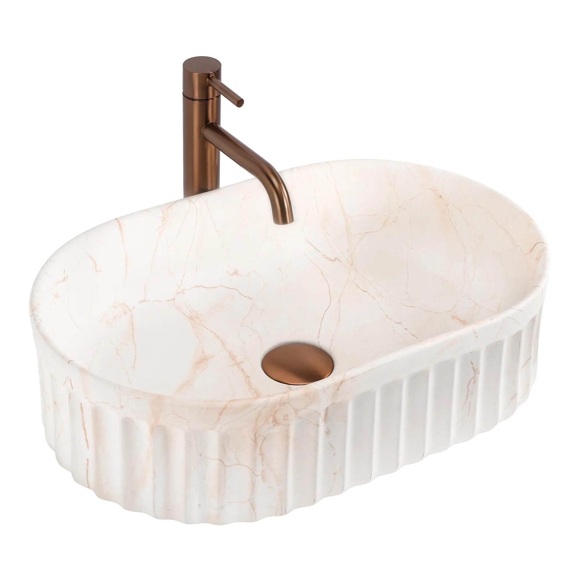 REA Aufsatzwaschbecken Beige 35x14.5x55.5 cm