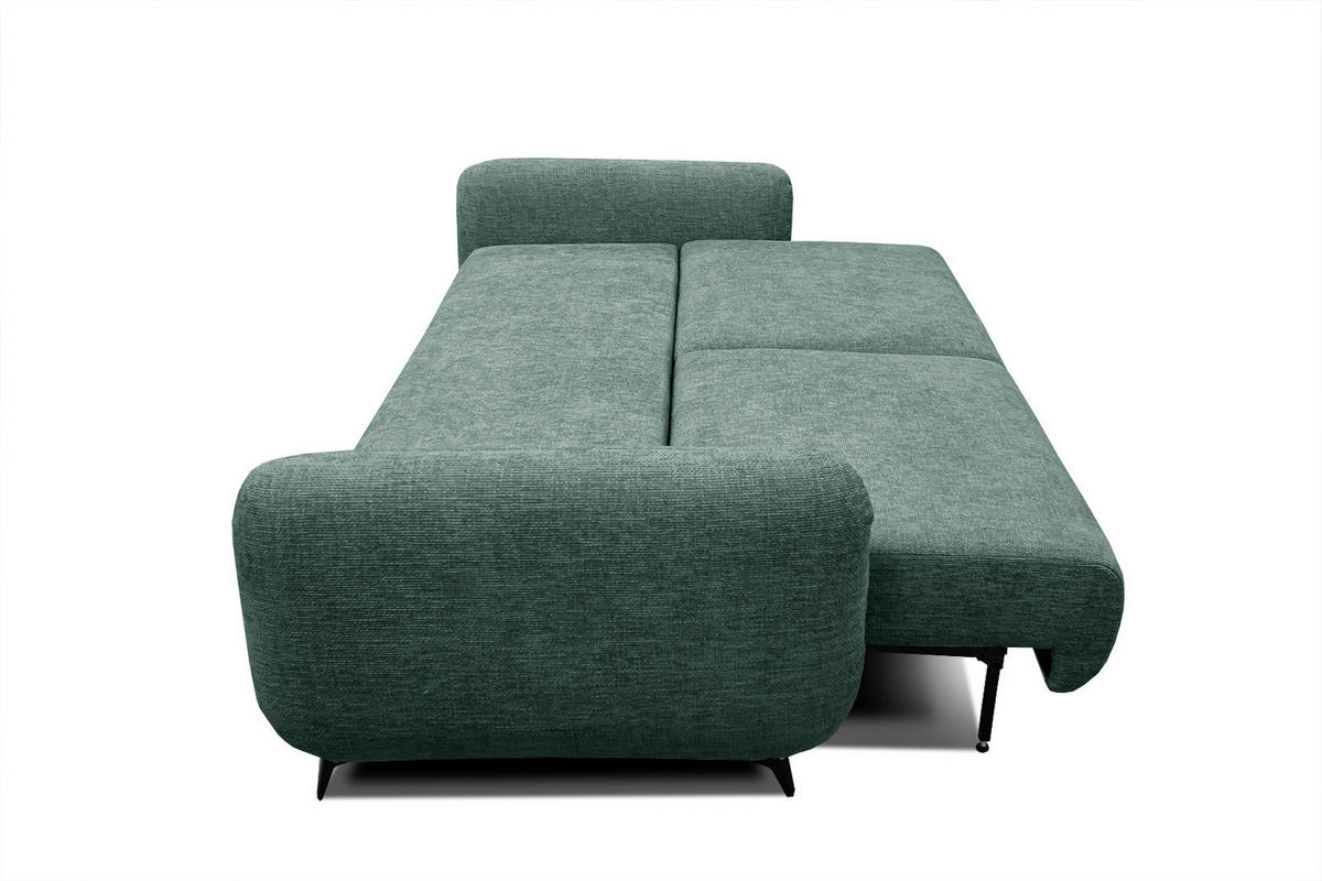 SOFA DRAKE 3-Sitzer mit Schlaffunktion, smaragdgrün - Smaragdgrün/Braun, Holz/Textil (232/90/107cm) - Courtois Laville