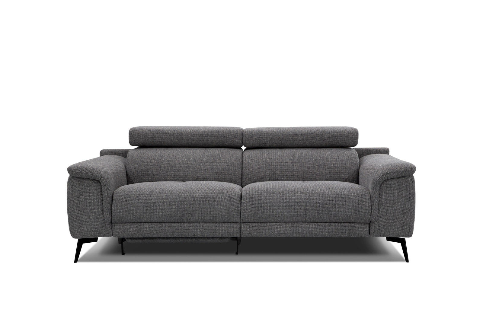 RELAXSOFA FIERO 3-Sitzer mit 1 Relaxfunktion, dunkelgrau - Dunkelgrau/Schwarz, Holzwerkstoff/Textil (212/82/103cm) - Courtois Laville