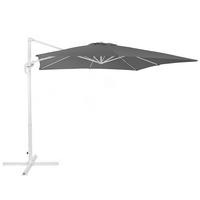 AMPELSCHIRM dunkelgrau/weiß 250/250/235 cm Monza - Weiß/Grau, Textil (250/250cm) - Beliani