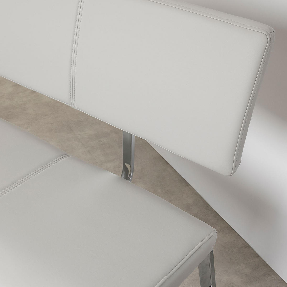 ESSZIMMERBANK VILAS - Hellgrau, Textil/Metall (136/89/59cm) - IDIMEX