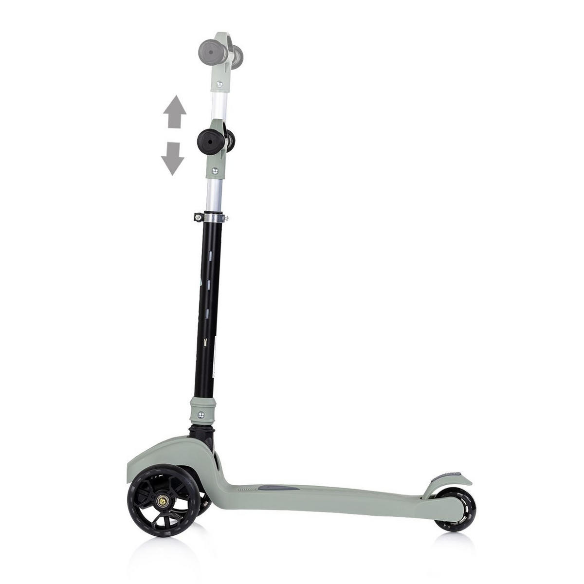 KINDERROLLER Moxie Musik Licht klappbar, Tragegriff, 3-Räder, Bremse - Grün, Metall (60/30/75cm) - Chipolino