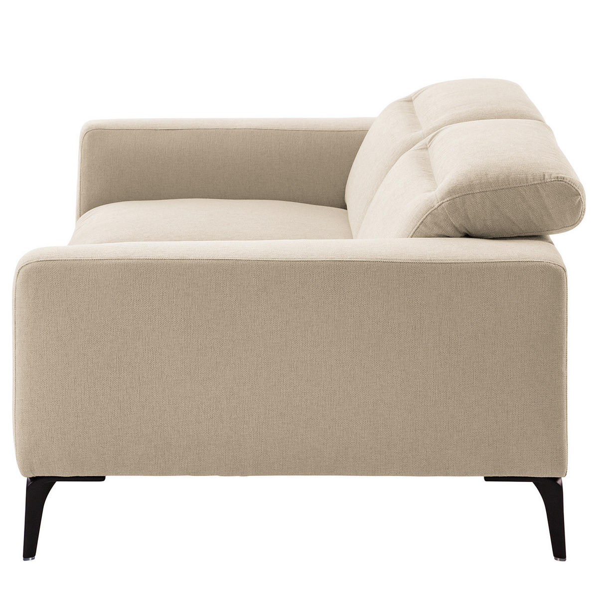 2-SITZER SOFA - Beige/Schwarz, Textil/Metall (170/73/107cm) - home24