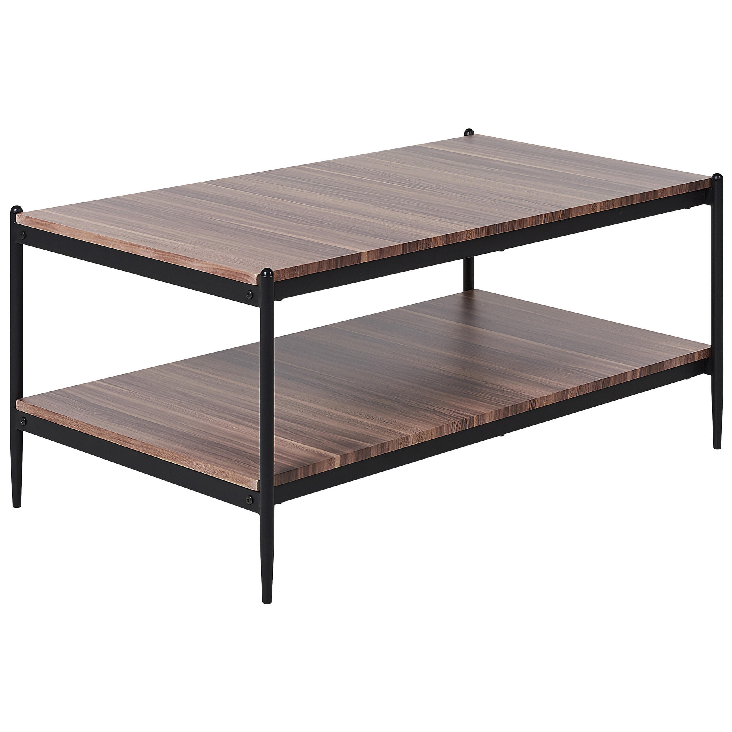 COUCHTISCH dunkler Holzfarbton/schwarz rechteckig Avoca - Dunkelbraun/Schwarz, Holzwerkstoff (52/100/45cm) - Beliani
