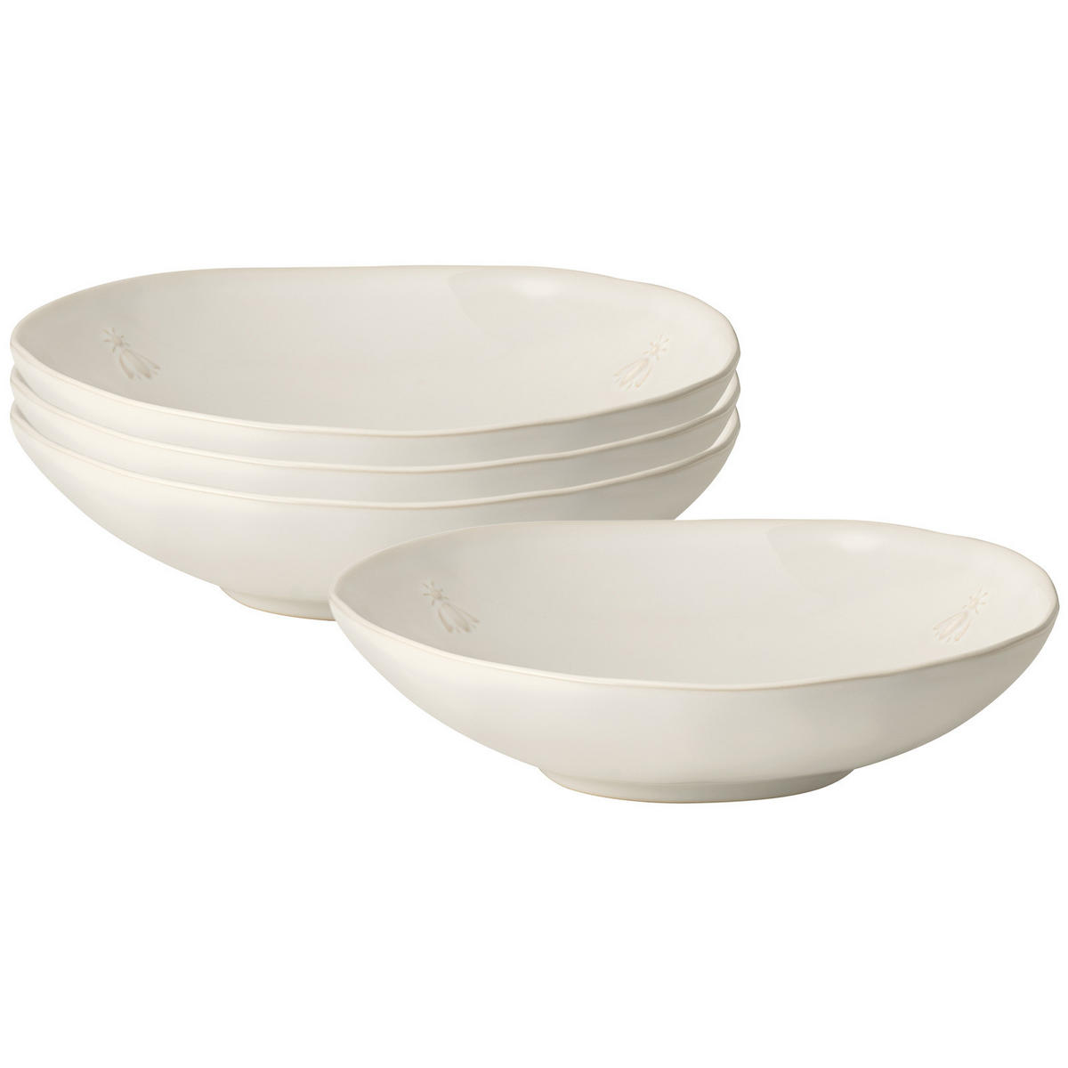 PASTATELLER Biene natur ø 23 cm 4er Set - Naturfarben, Keramik (23cm) - La Rochère