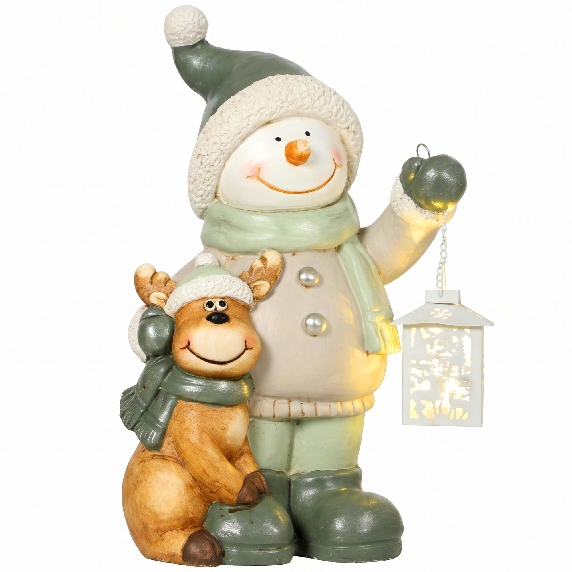 WEIHNACHTS-SCHNEEMANN Multicolor 27.0/18.0/43.0cm - Multicolor, Stein (18/43/27cm)