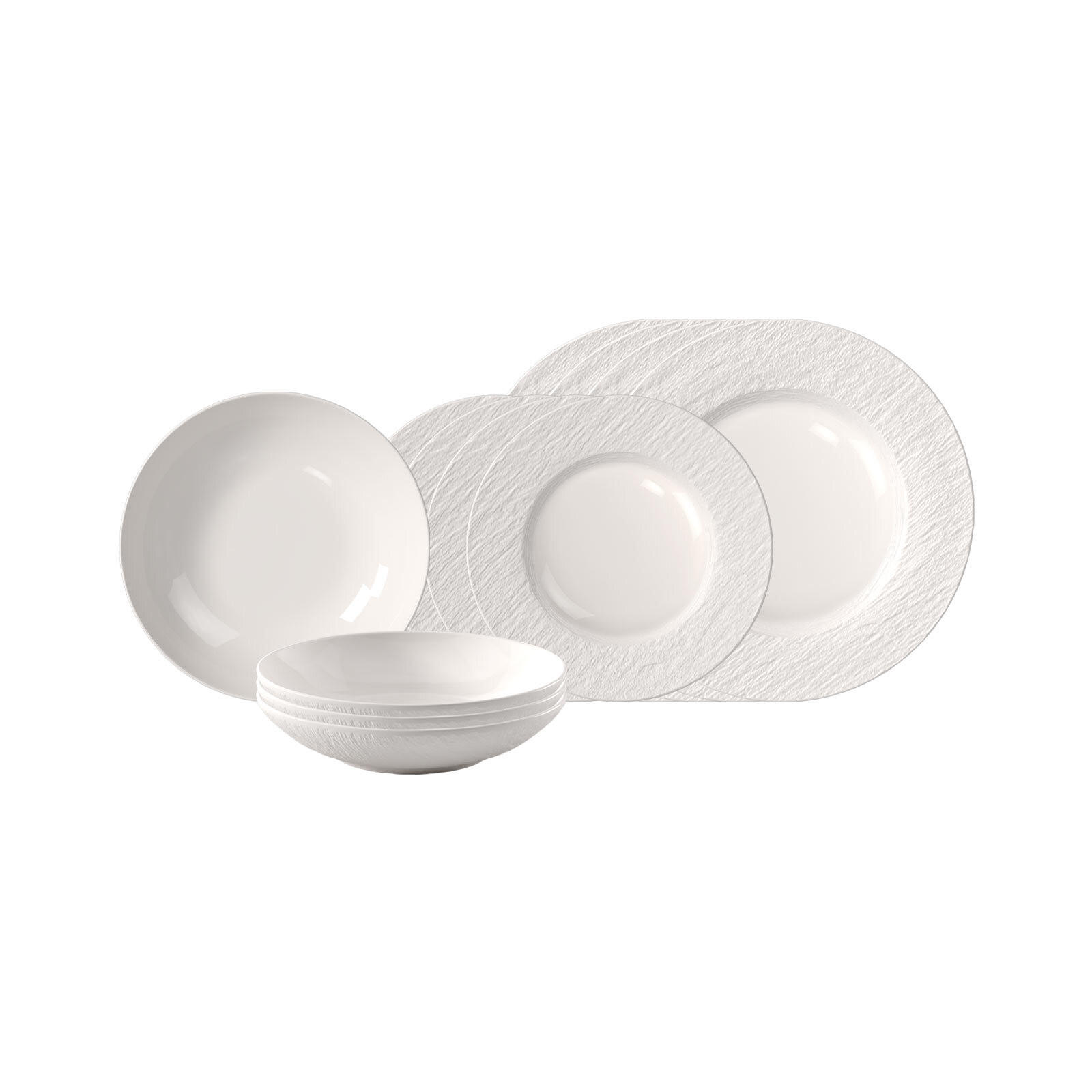 TAFELSERVICE Manufacture Ice weiß 12er Set - Weiß, Keramik (1/1/1cm) - Villeroy & Boch