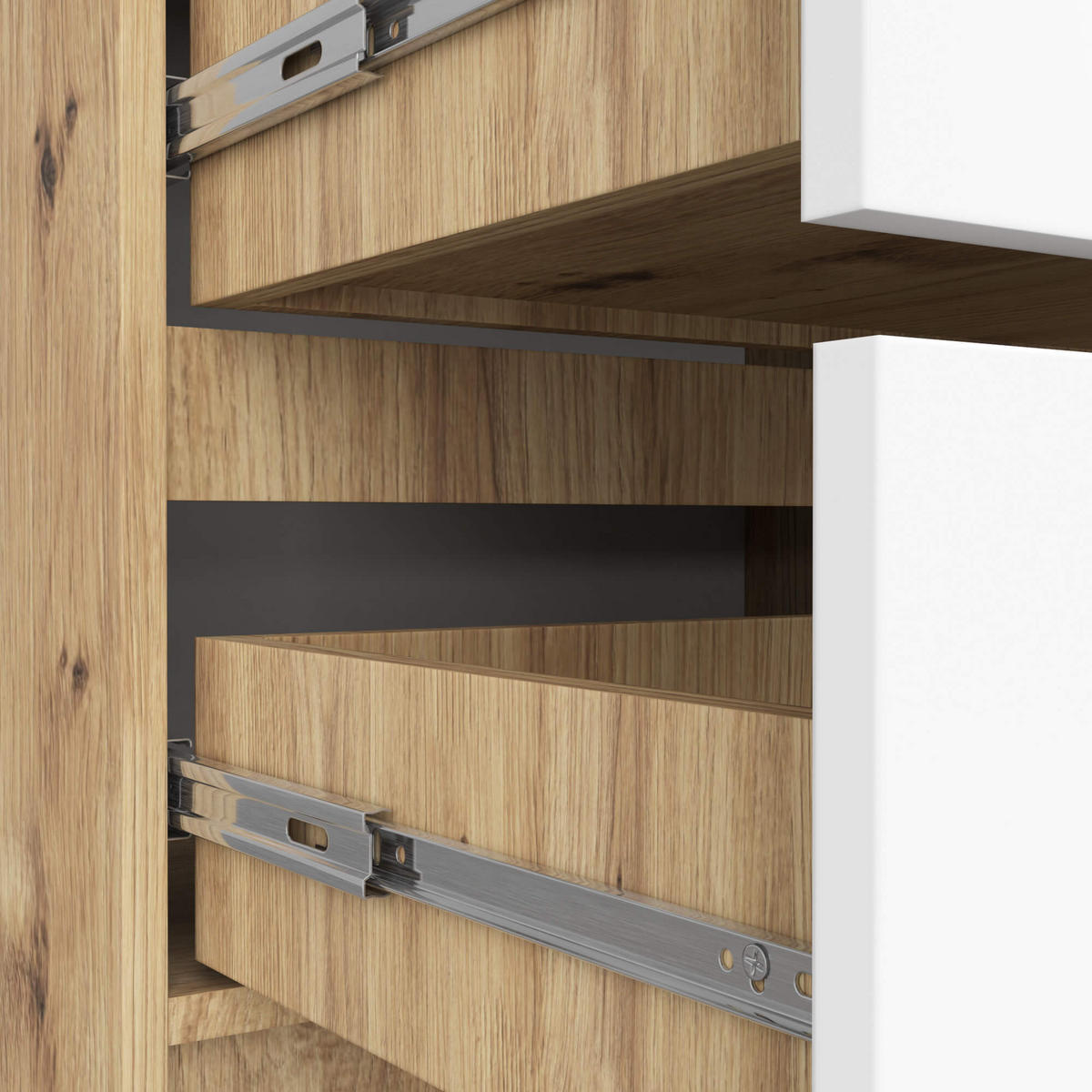 KOMMODE Eiche Artisan, Weiß 99/60/40 - Eiche Artisan/Weiß, Holzwerkstoff (60/99/40cm) - RAUMHIRSCH FURNITURE