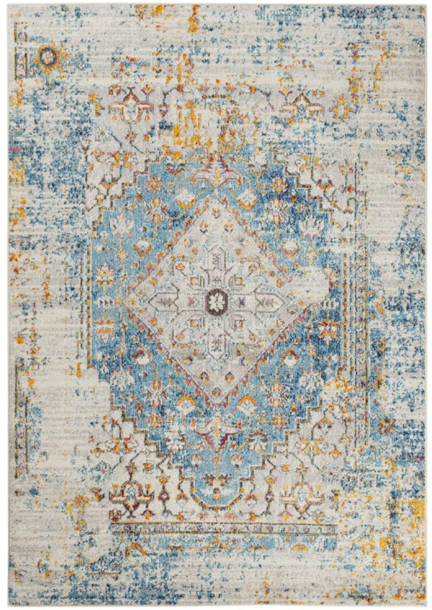 TEPPICH modern Flachgewebe Orient KASBA Blau 160 x 230 cm - Blau, Textil (160/230cm) - Novatrend