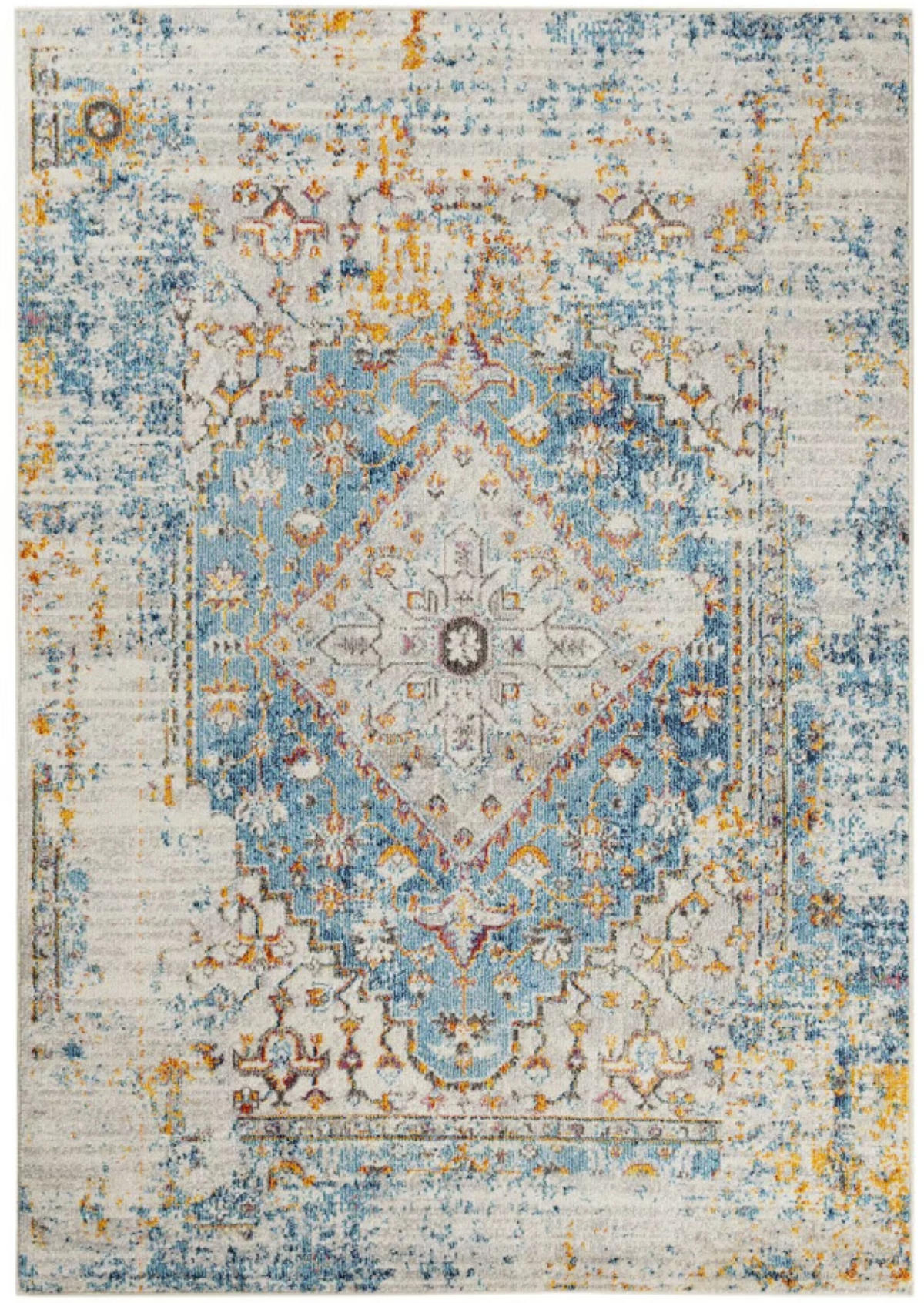 TEPPICH modern Flachgewebe Orient KASBA Blau 160 x 230 cm - Blau, Textil (160/230cm) - Novatrend