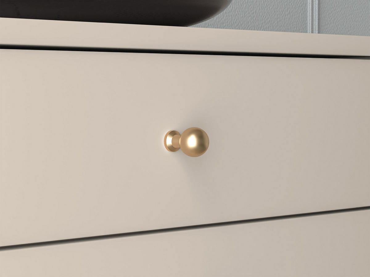 SIDEBOARD CALETTO Beige 160 cm - Beige/Goldfarben, Holzwerkstoff/Metall (160/84.8/40cm) - Selsey