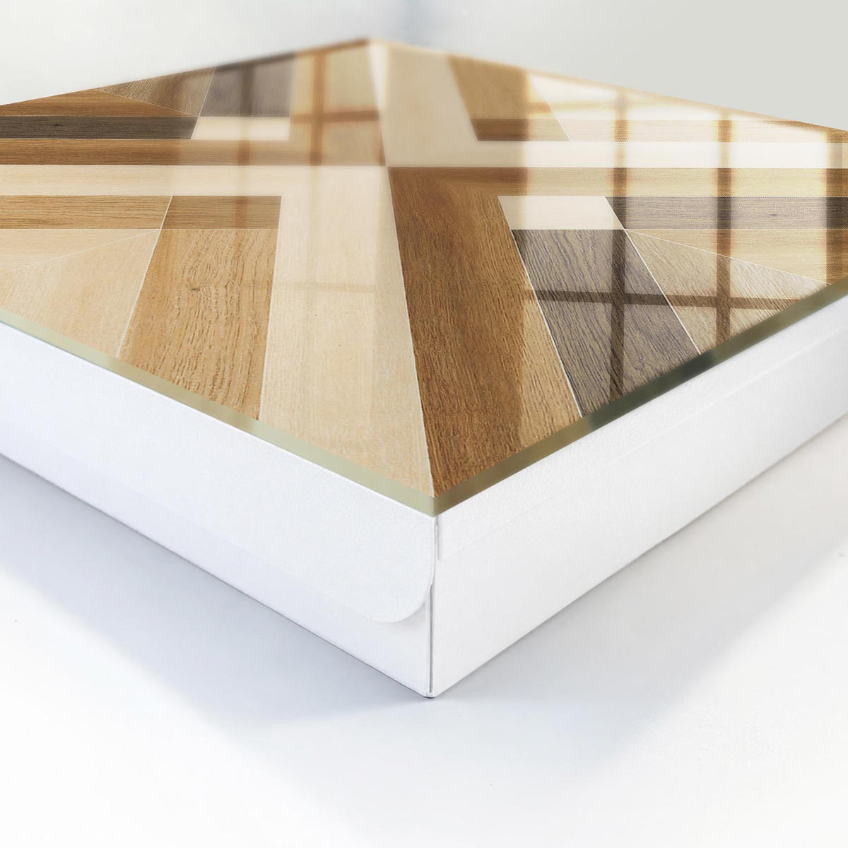 SCHLÜSSELBOX Weiß 30x30 cm – Türöffnung nach rechts - Eleganz aus Holz - Braun, Metall (30/30/5cm) - TULUP