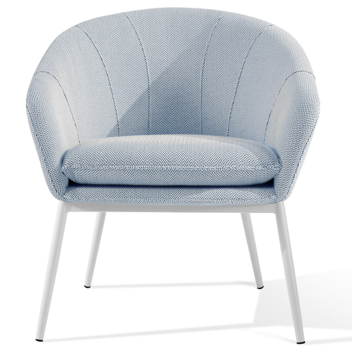 GARTENMÖBELSET SOLIS Gartenlounge-Set, blau/weiß - Blau, Textil/Metall - KONSIMO®