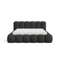 POLSTERBETT 160x200 mit Bettkasten, Lattenrost und Kopfteil, Poso Cord-Stoffbezug Schwarz - Schwarz, Holz (160/200cm) - Chilly