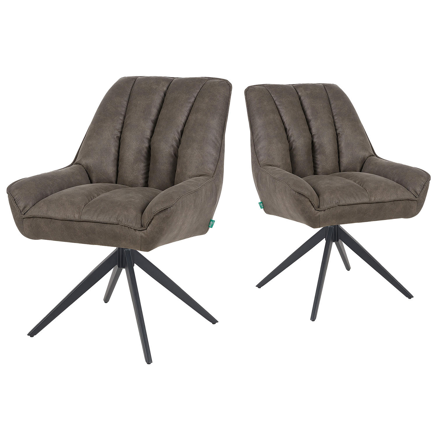 DREHSTUHL Mika-Zoe 2er-Set - Taupe/Schwarz, Textil/Metall (60/88/68cm) - DUBI Möbel