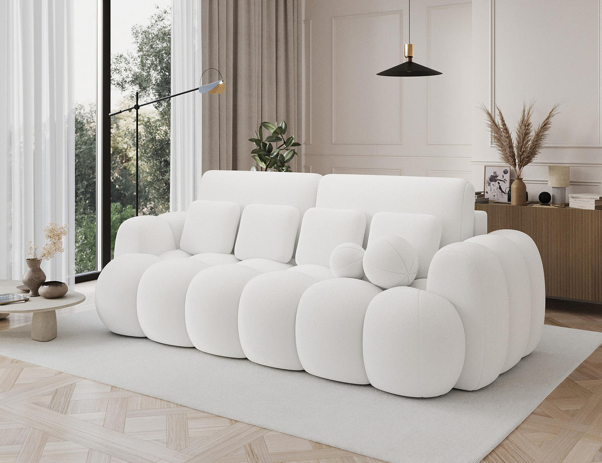SOFA Elvento - Weiß (Paolli 01) - Weiß, Holzwerkstoff (256/105/119cm) - Möblo