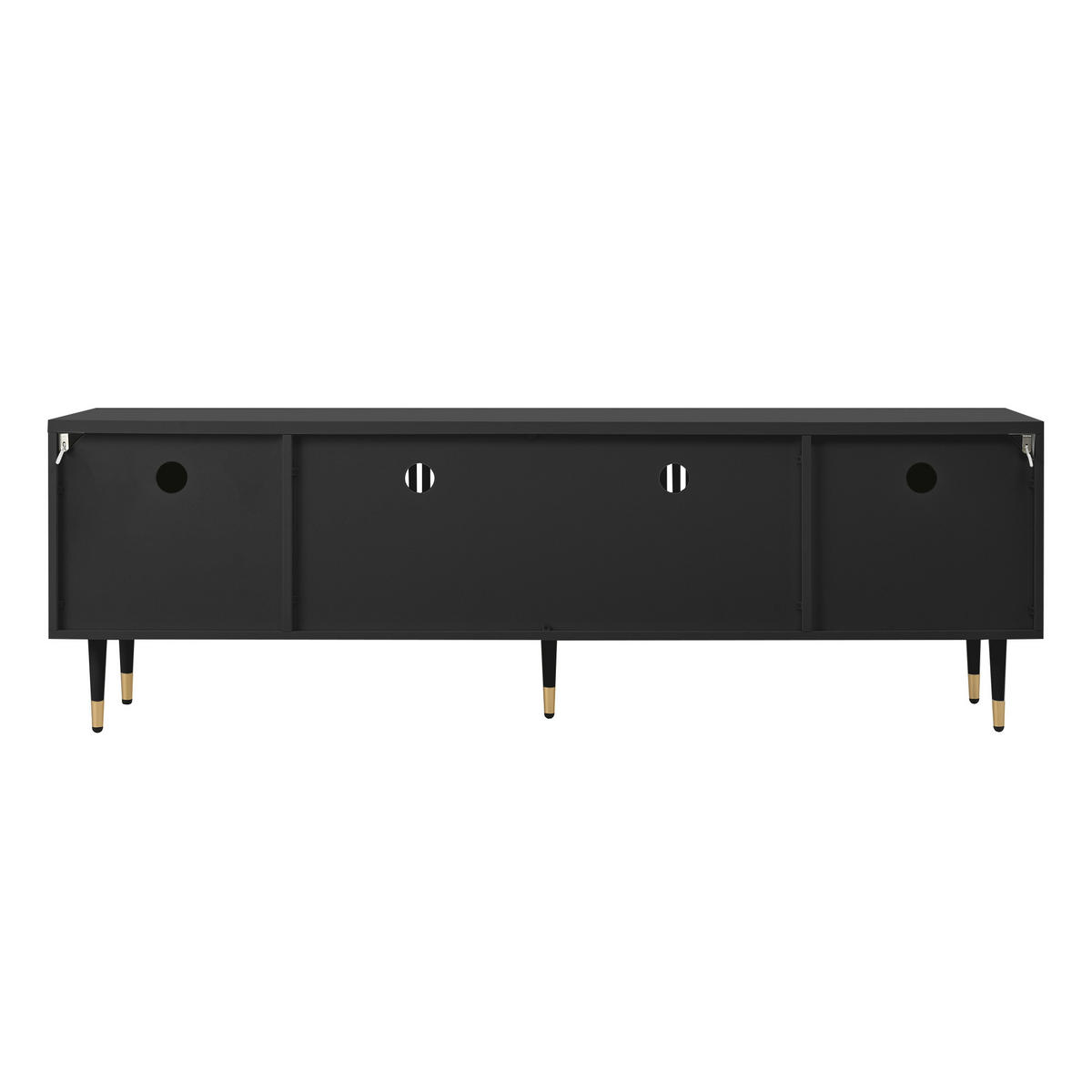 TV-SCHRANK in Schwarz mit 4 Türen, Gitterfront und Golddetails 170/36/54 cm - Schwarz, Holzwerkstoff (170/54/36cm) - Redom