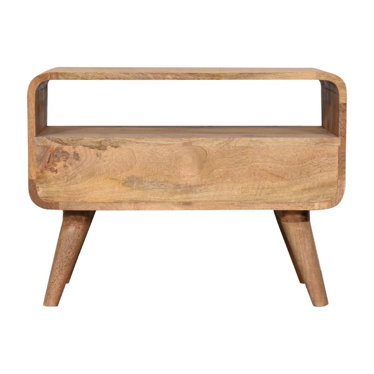 TV-ELEMENT Massives Mangoholz, Eichenholz-Finish 45 x 30 x 60 cm - Messingfarben/Braun, Holz/Metall (60/45/30cm) - Artisan Furniture