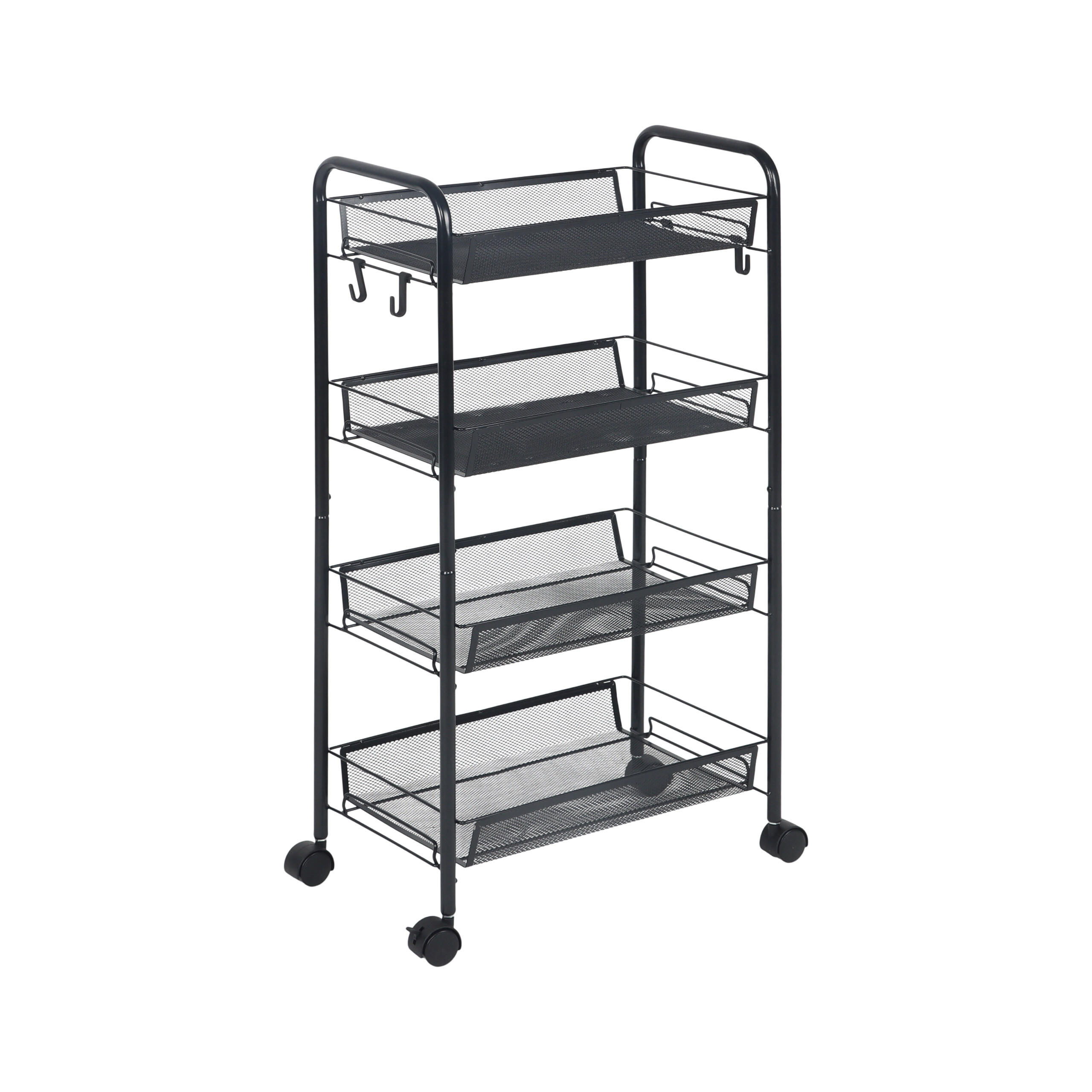 ROLLWAGEN - Schwarz, Metall (44.5/84/26cm) - Relaxdays