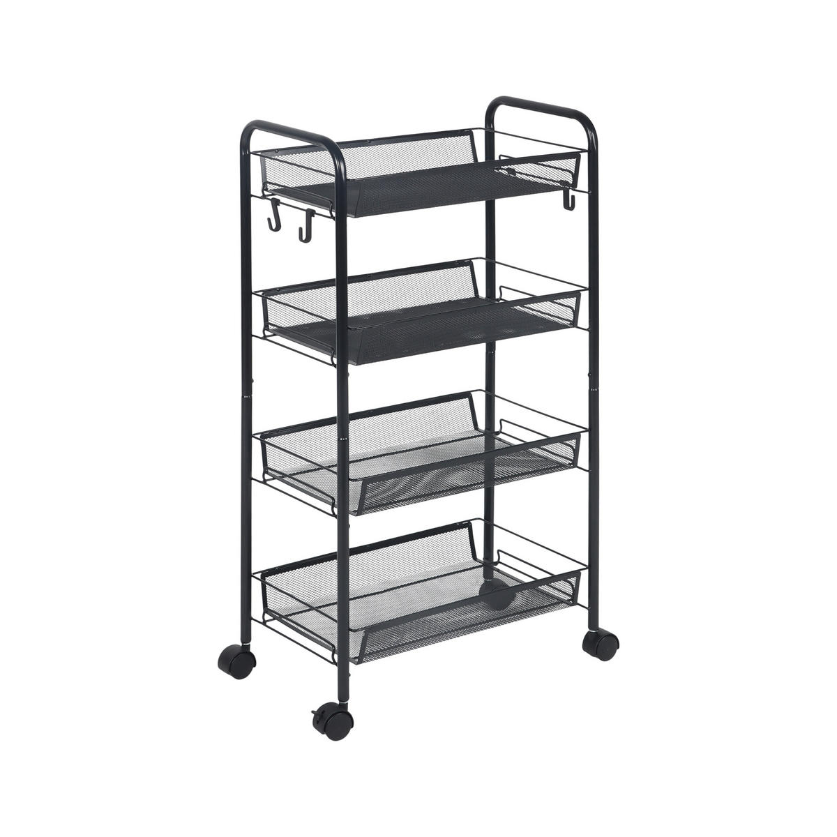 ROLLWAGEN - Schwarz, Metall (44.5/84/26cm) - Relaxdays