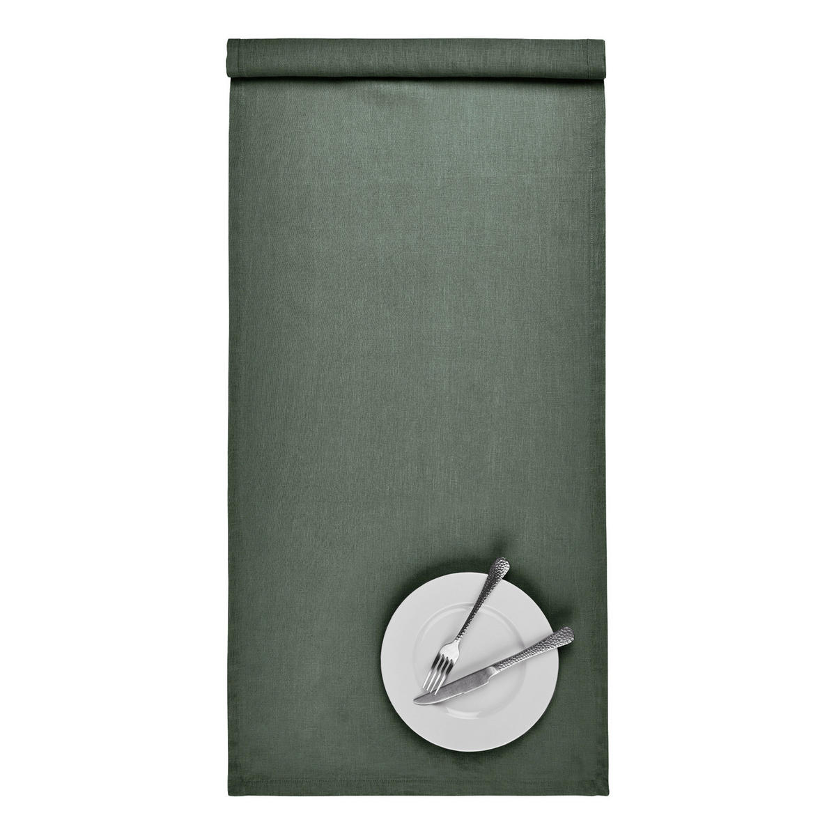 TISCHLÄUFER Riga 50x160cm - Dunkelgrün, Textil (50/160cm) - Butlers