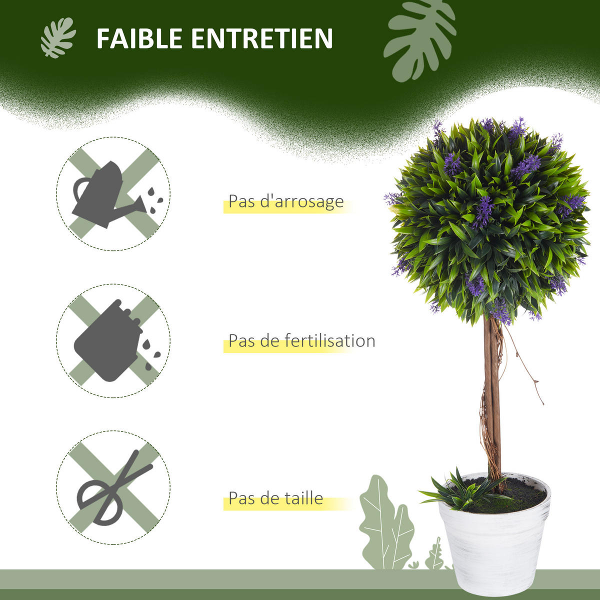PFLANZENSET Grün realistisch mit Topf 60 cm (2er-Set) - Grün, Kunststoff (60cm) - PANGIVO