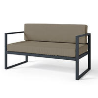 GARTEN-SOFADYWILLY Hellraun/Schwarz - Hellbraun, Textil (128/72/65cm) - Selsey