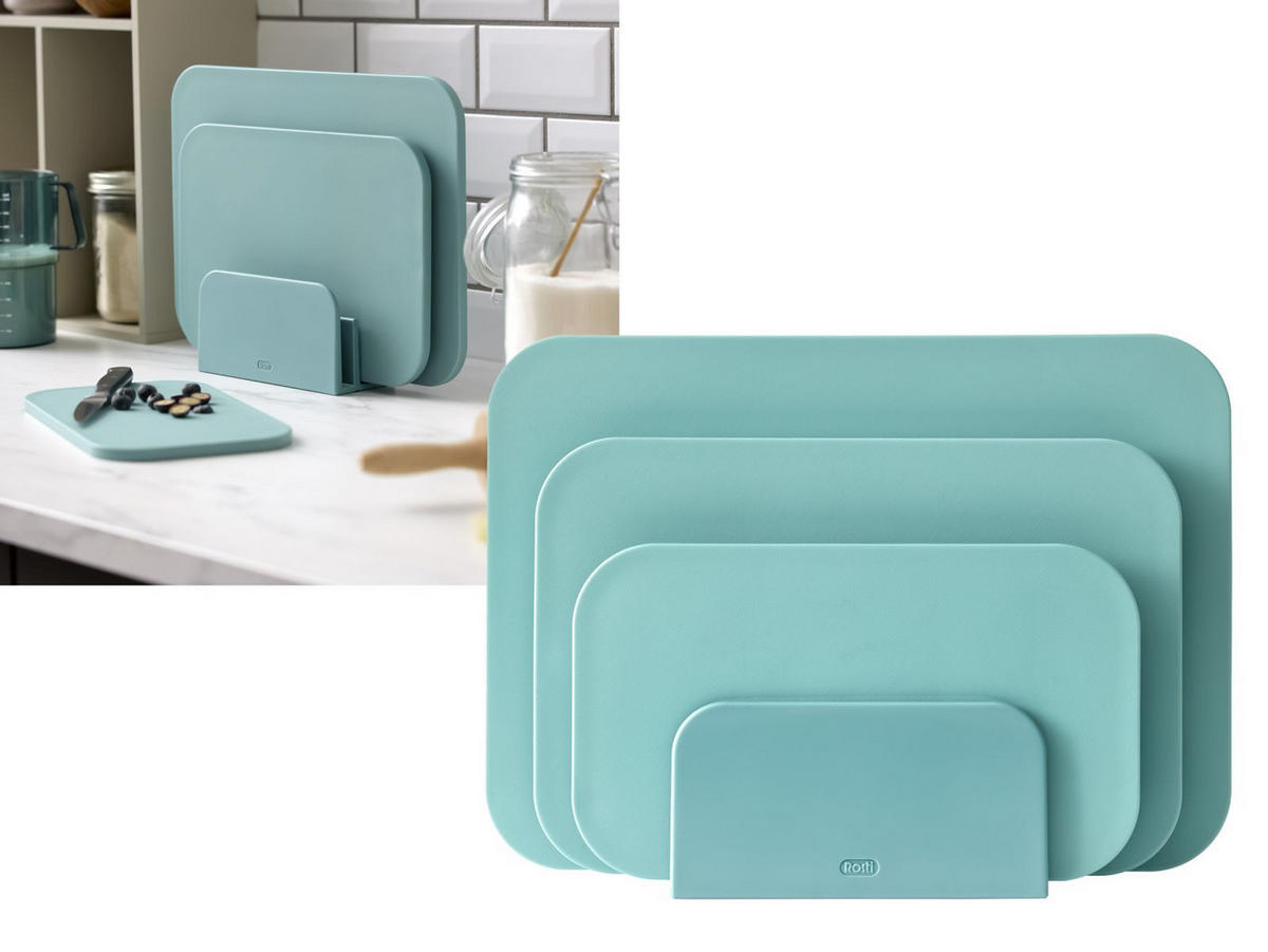 SCHNEIDEBRETTER-SET Choptima nordic green - Türkis, Kunststoff (35/26cm) - Rosti