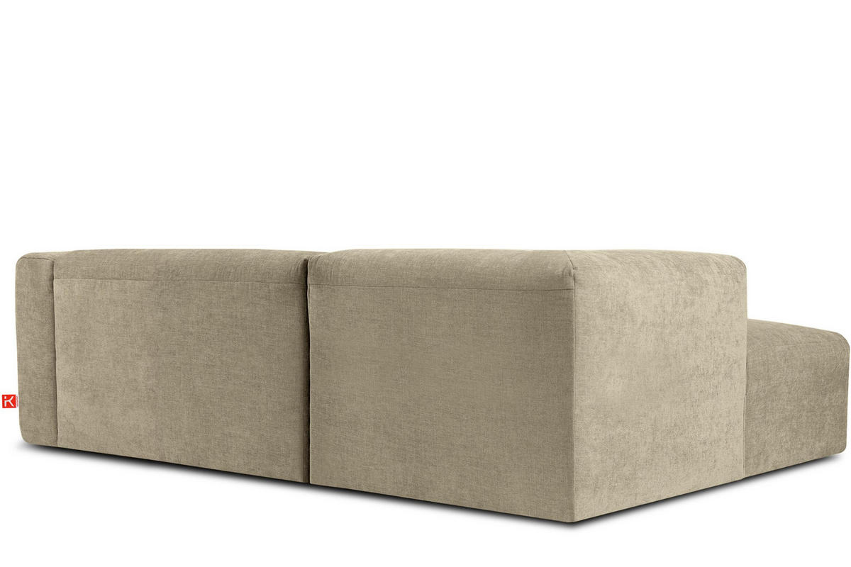 ECKMODULSOFA-RECHTS BUFFO 3/4 Sitzer mit extrem weicher Sitzfläche, Gewebestoff, sandfarben - Sandfarben, Textil (237/180cm) - KONSIMO®