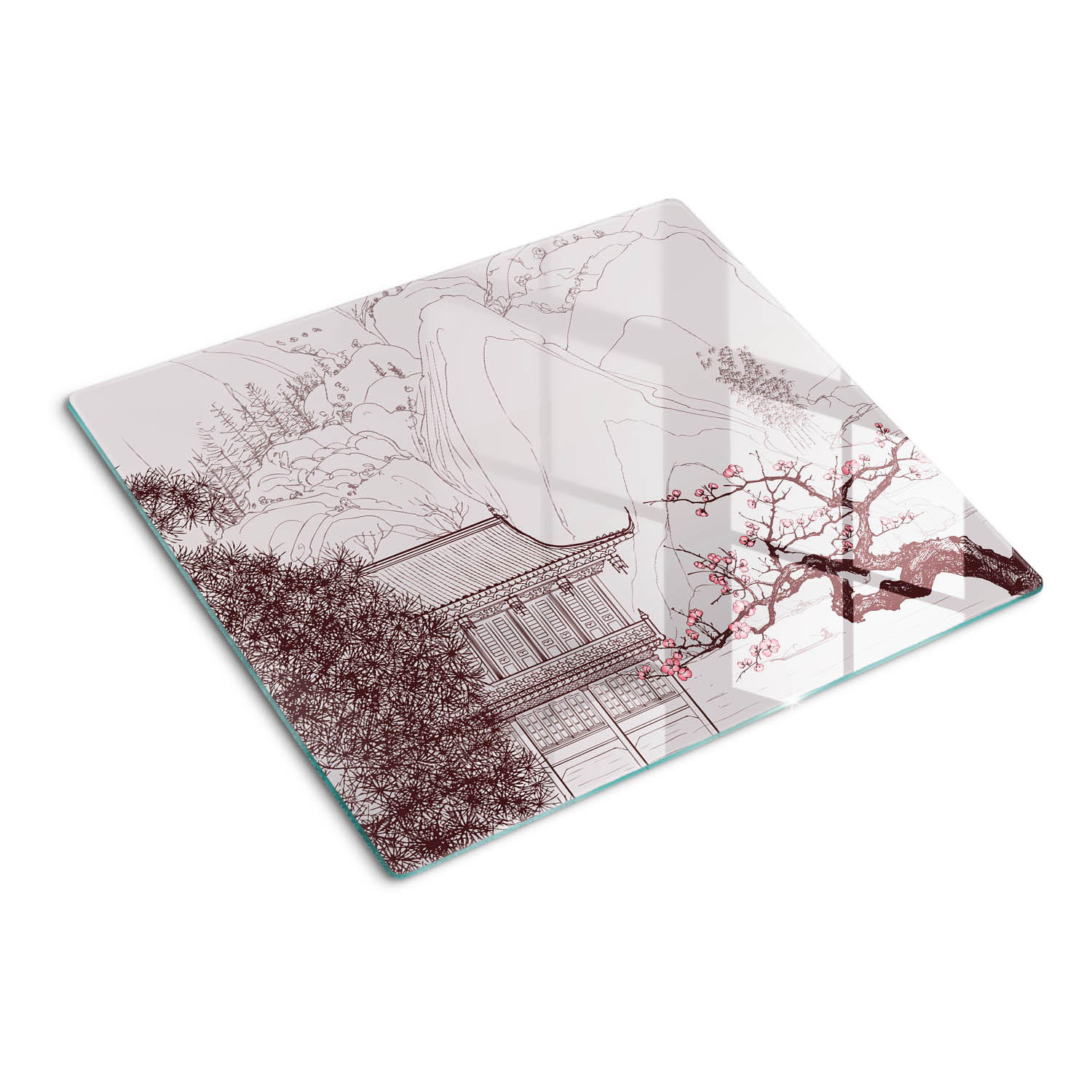 GLASPLATTE 60x52 cm China Landschaft - Beige, Glas (60/0.4/52cm) - TULUP