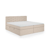 BOXBETT Doppelbett Pekin Beige 200x200 cm - Beige, Textil (200/200cm) - Fedve