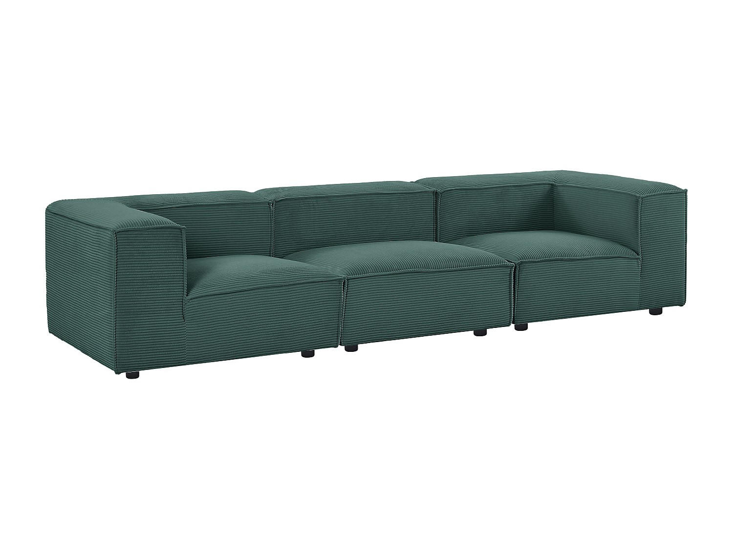 MODULIERBARES Sofa - 4 Personen - samt - grün Ruzolo - Grün, Textil/Metall (296/67/105cm) - Vente-Unique