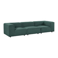MODULIERBARES Sofa - 4 Personen - samt - grün Ruzolo - Grün, Textil/Metall (296/67/105cm) - Vente-Unique