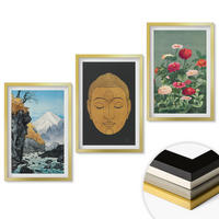 WANDBILDER 3er Set - 40x60 cm Goldrahmen - Japanische Natur, Japandi-Kultur - Goldfarben, Kunststoff (40/60cm) - ArtPrintCave