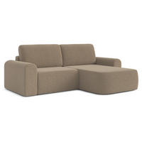 ECKSOFA L Form Otterton Braun 250/180/95 cm Rechts mit Schlaffunktion - Schwarz/Braun, Kunststoff/Textil (250/180cm) - AX Living