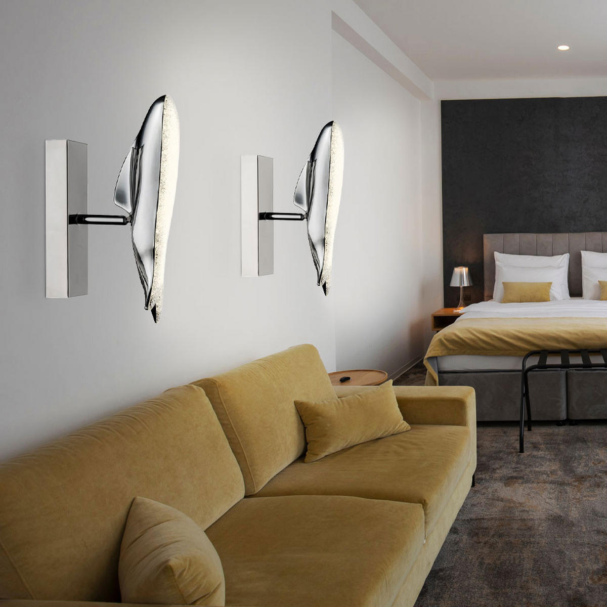 LED WANDLEUCHTE Preston Chrom Silber - Silberfarben, Metall (6/23.5/13cm) - Globo Lighting