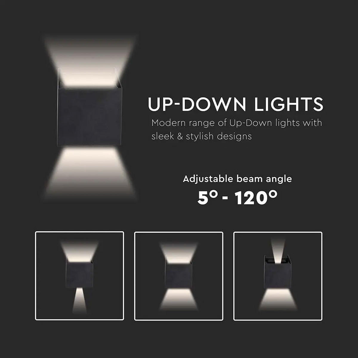 LED WANDLEUCHTE VT-759 Schwarz - Schwarz, Metall (10/10/10cm)