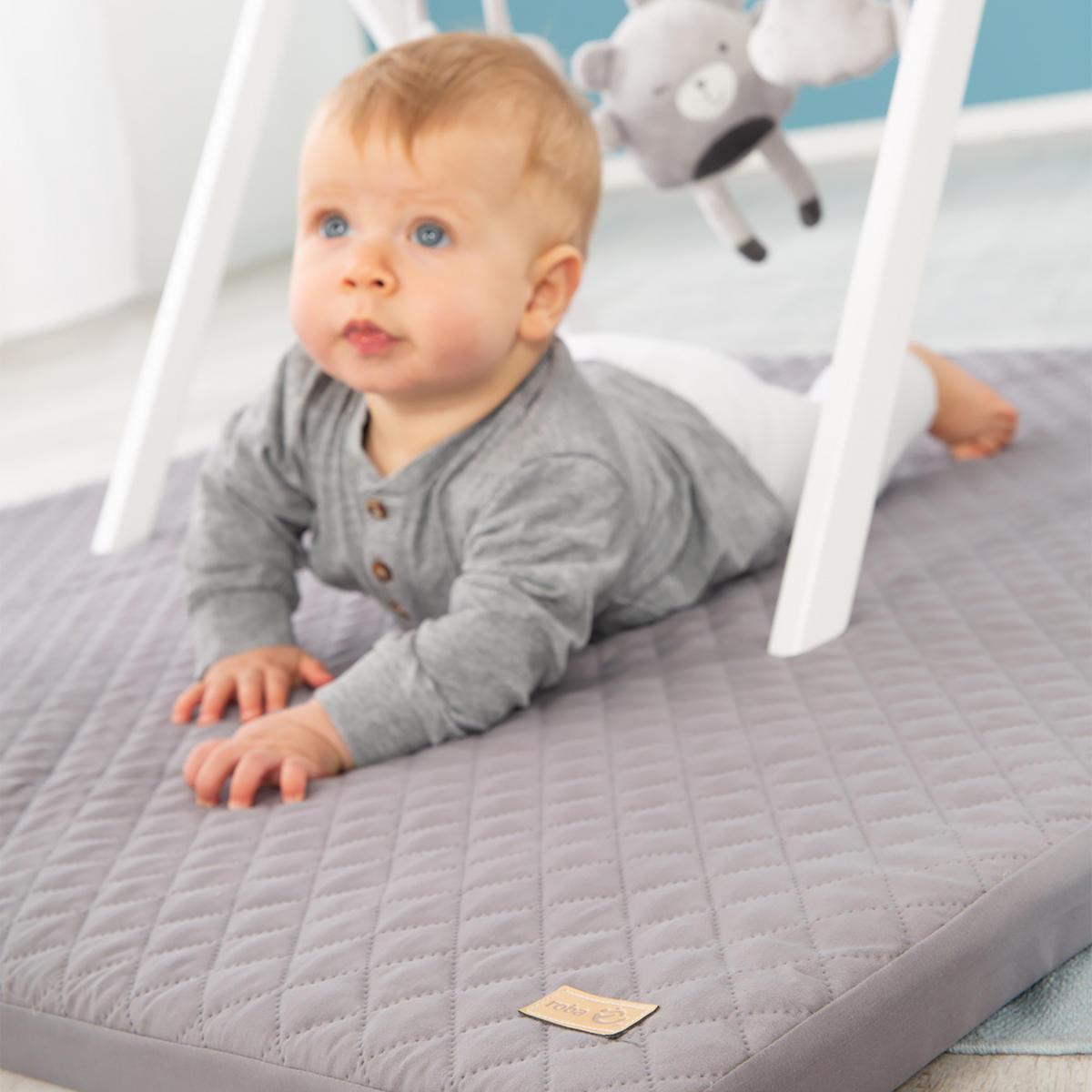 KRABBELMATRATZE Air Balance EASY 60 x 120 cm - Anthrazit, Textil (120/120cm) - Roba