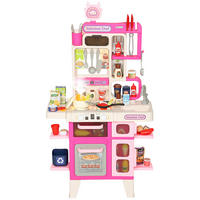 SPIELKÜCHE DE-18738 104-teilig mit Licht, Sound & Nebel Rosa - Pink, Kunststoff (52.5/22/100cm) - ComfortXL