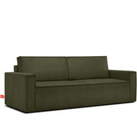 SCHLAFSOFA NAPI in Pet Friendly Cord-Stoff, oliv - Schwarz/Olivgrün, Textil (228/89/101cm) - KONSIMO®