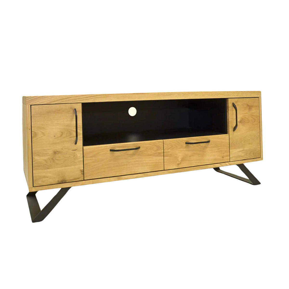TV-SCHRANK aus Eichenholz im industriellen Stil für das Wohnzimmer JORGEN - Eichefarben, Holz (150/60/45cm) - Rawood Furniture