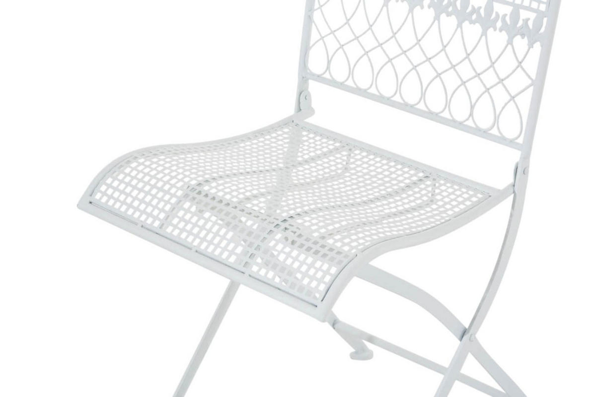 GARTENKLAPPSTUHL 2er Set Metall Weiß - Weiß, Metall (41/91/50cm) - CLP