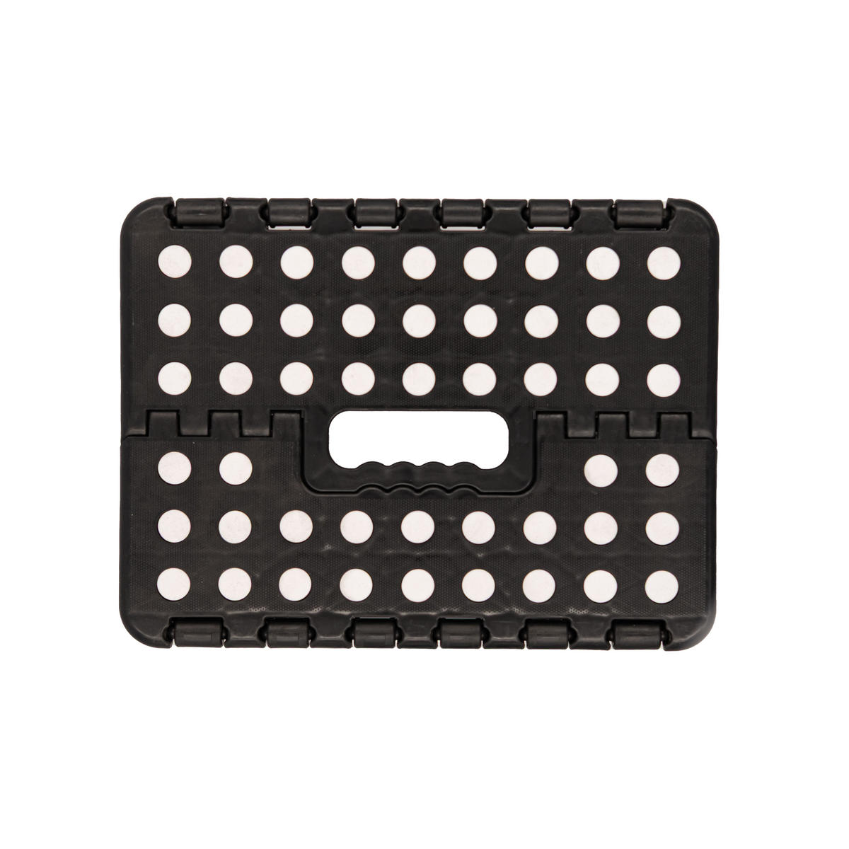 KLAPPHOCKER faltbar mit Anti-Rutsch Beschichtung, Tritthocker H 22 cm bis 150 KG belastbar, Schwarz - Schwarz, Paraffin (22/29/22cm)