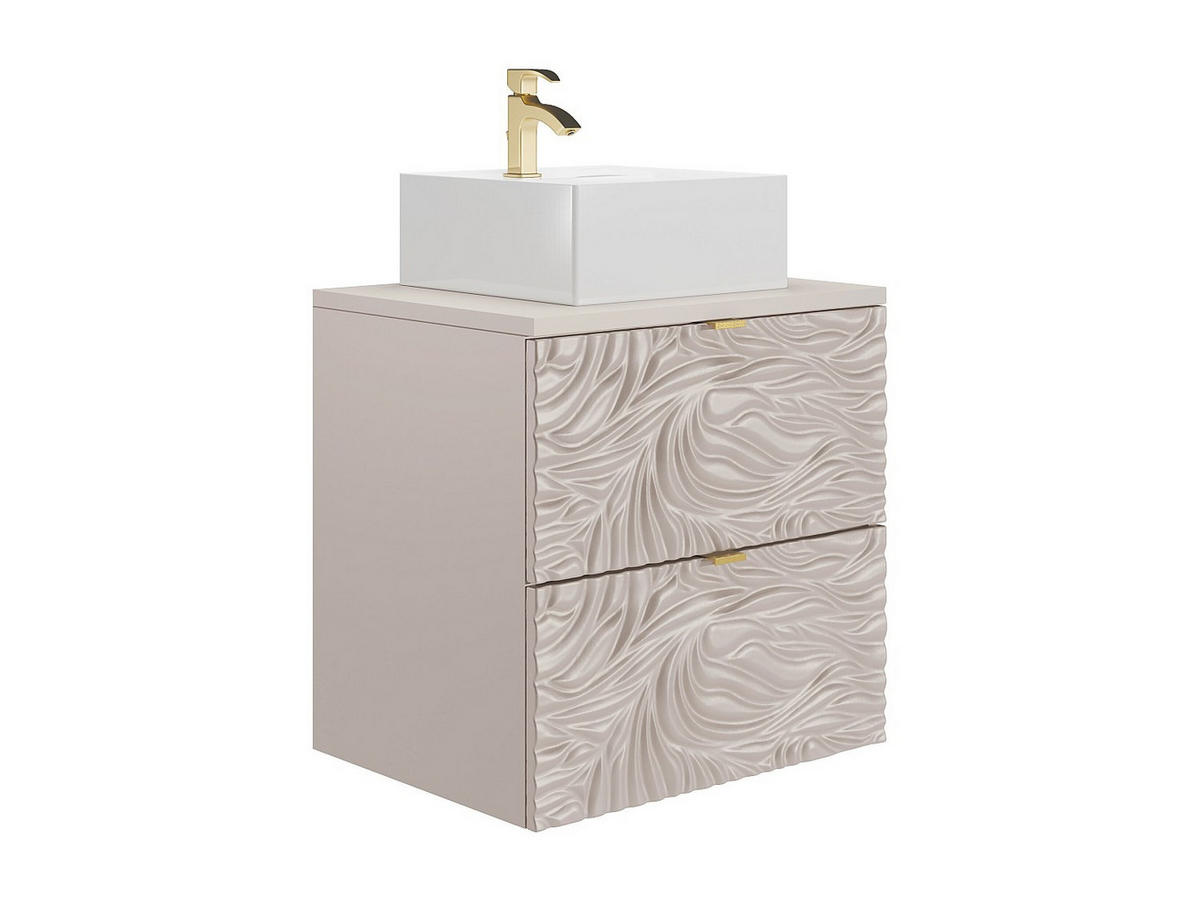 EINZELWASCHTISCH - 60 cm x 46 cm - Holz, Platte - Beige - RINAREL - Beige, Holz (60/60/46cm) - Vente-Unique