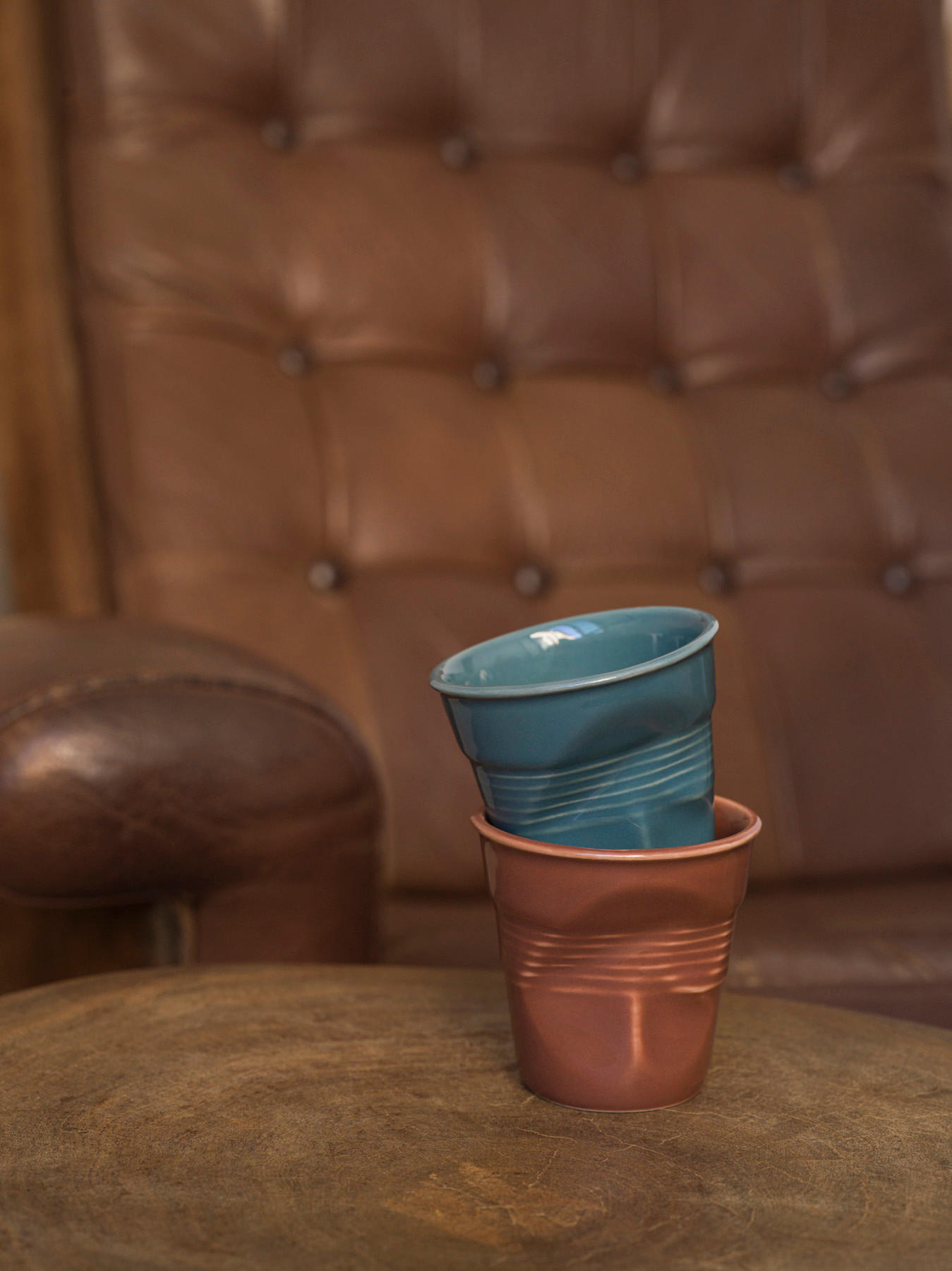 KNICKBECHER Espresso 0,08l Abyssblau - Pastellblau, Keramik (0.08L) - Revol Porcelaine France